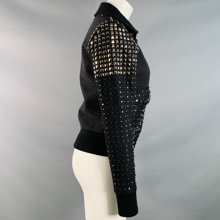 MICHAEL by MICHAEL KORS Size S Black Wool Blend Studded Cropped Jacket
