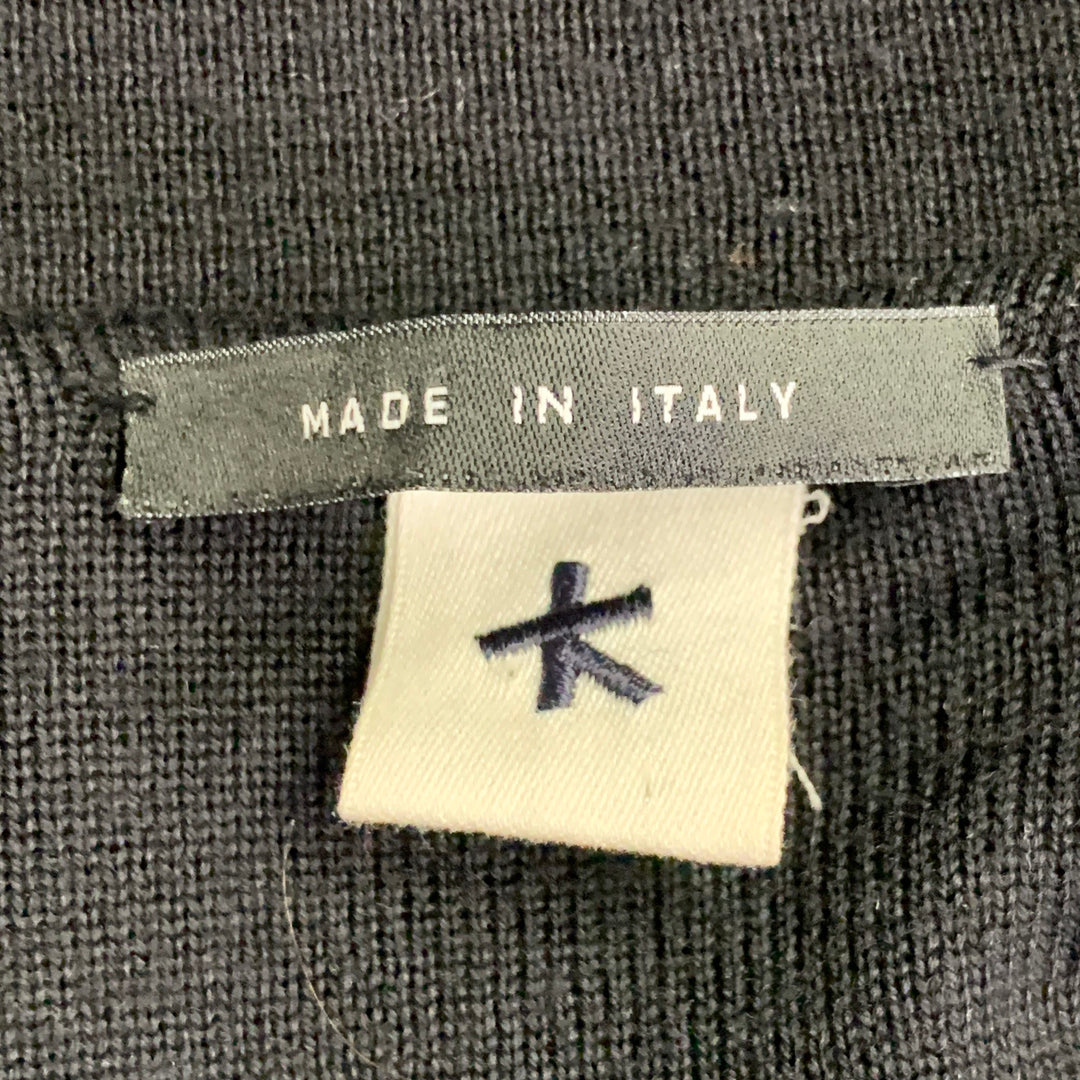 ADAM KIMMEL Size L Black Wool Knit Epaulets Military Jacket