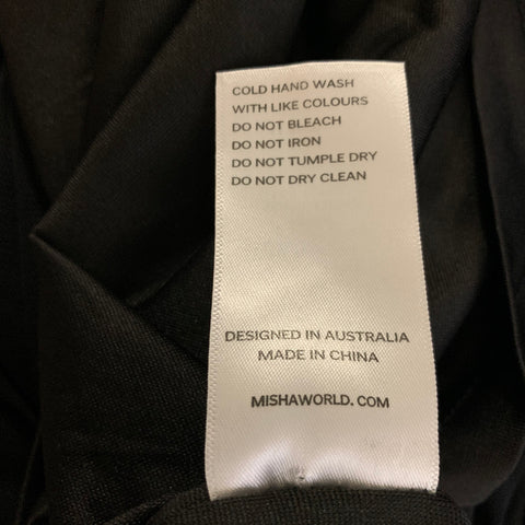 MISHA Size XS Black Polyester Blend Sheer Long Gown Evening Dress