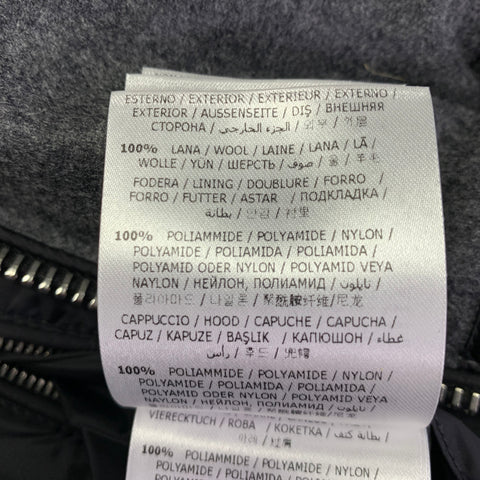 MONCLER Size XXXL Grey Quilted Wool Zip Up Jacket