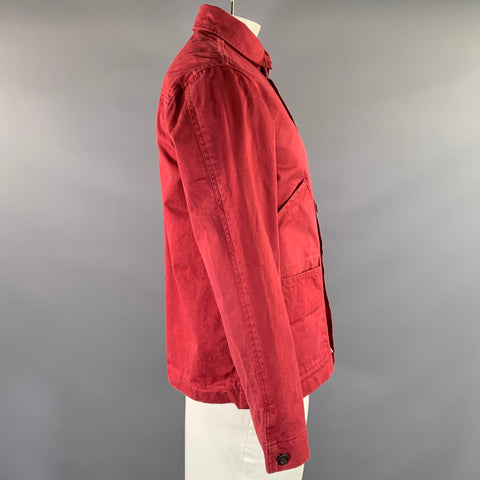 D.S.DUNDEE Size 40 Red Brick Cotton Patch Pockets Jacket