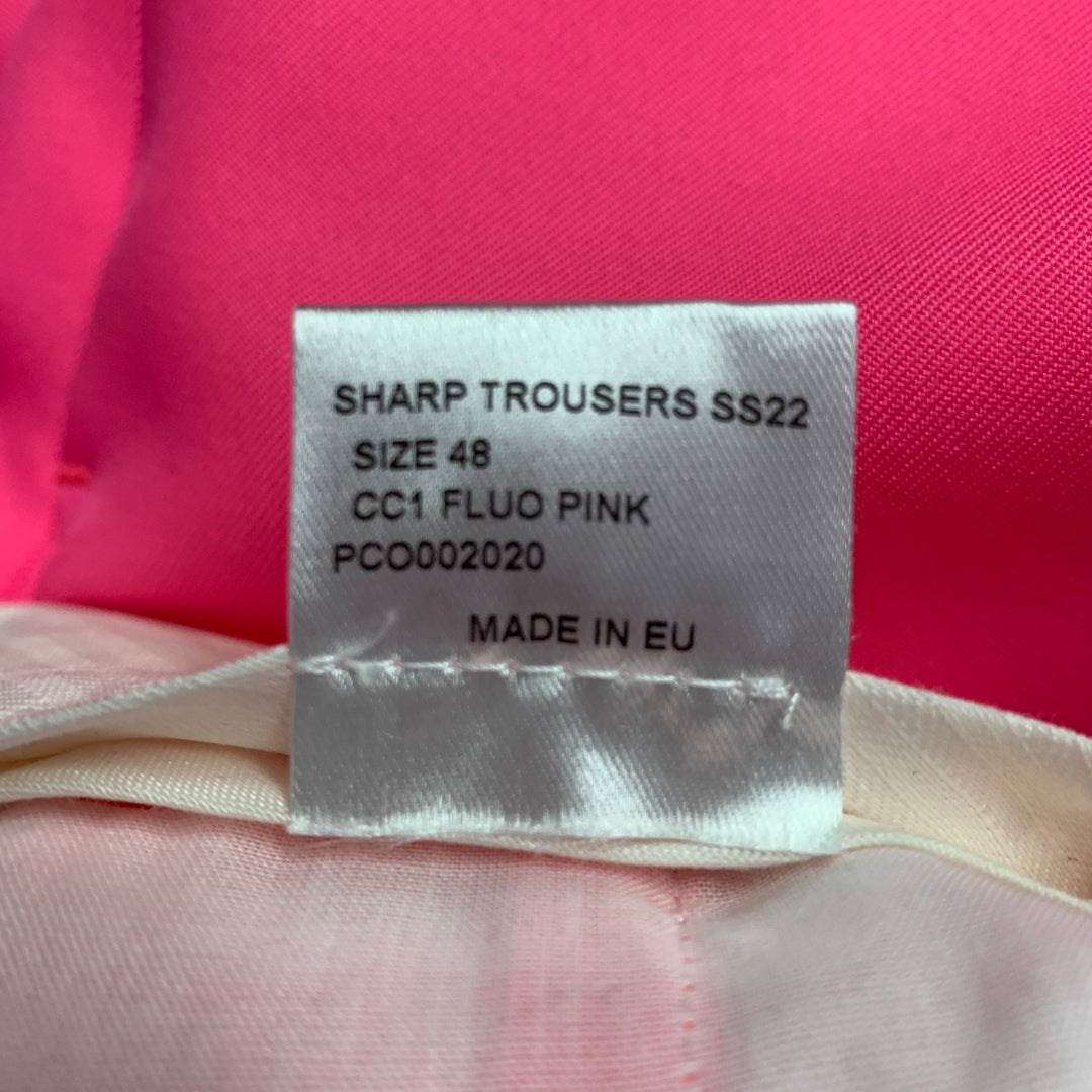 WALTER VAN BEIRENDONCK Size 32 Pink Fuchsia Polyester Flat Front Dress Pants