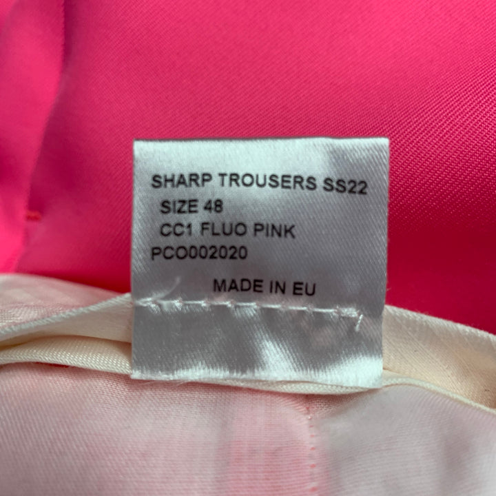WALTER VAN BEIRENDONCK Size 32 Pink Fuchsia Polyester Flat Front Dress Pants