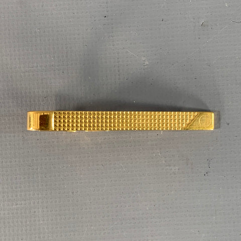 DUNHILL Vintage One Size Gold Embossed Metal Tie Clip