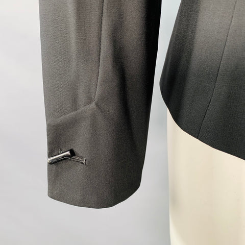 GIORGIO ARMANI Size 8 Black Virgin Wool Shawl Collar Jacket Blazer