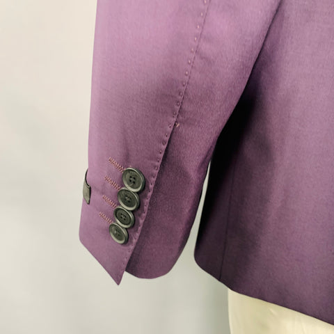 PAUL SMITH Size 44 Purple Wool Mohair Sport Coat