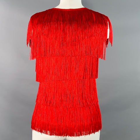 NORMA KAMALI Size M Red Polyester Blend Sleeveless Dress Top