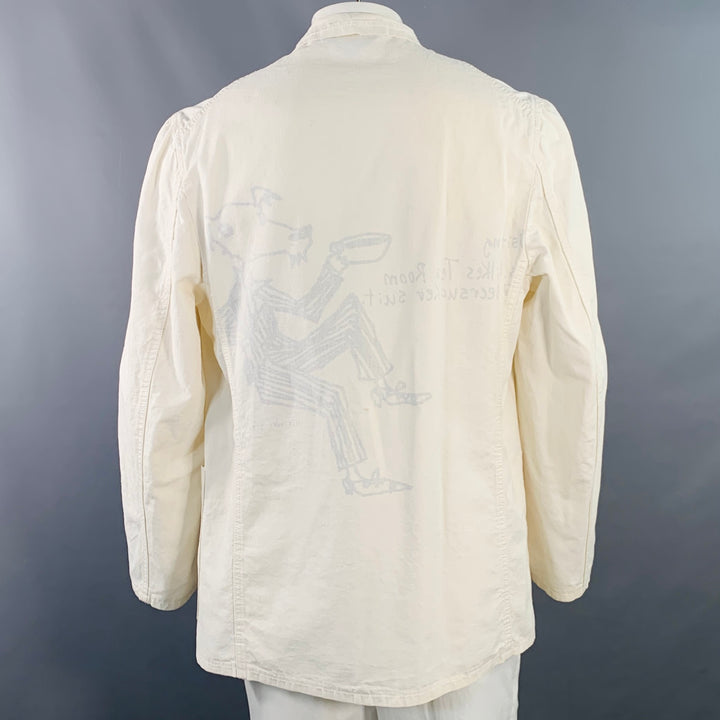 COMME des GARCONS HOMME PLUS SS04 Size L Cream Black Chore Jacket