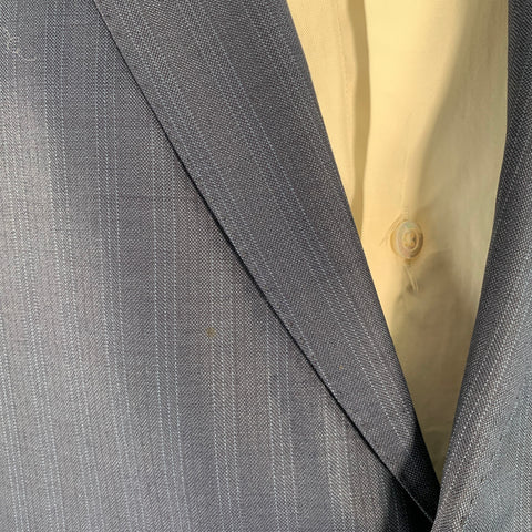 ERMENEGILDO ZEGNA Size 42 Regular Navy Blue Stripe Wool Notch Lapel Suit