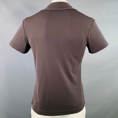 DANIEL CLEARY Size L Grey Charcoal Rayon Pointed Collar Short Sleeve Shirt