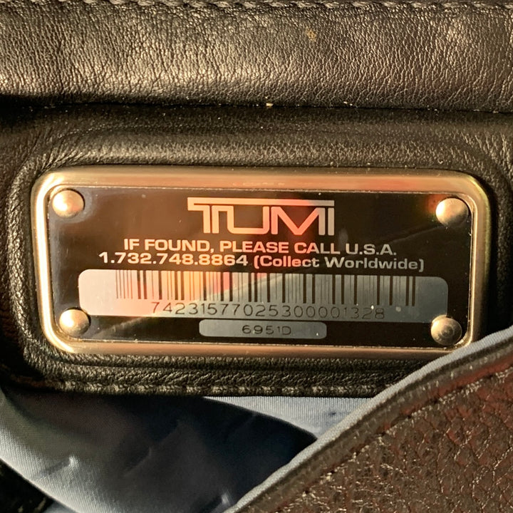 TUMI Black Leather Overnight Bag