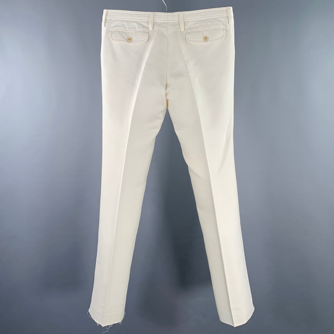white christmas dresses GUCCI Size 32 Cream Flat Front Dress Pants
