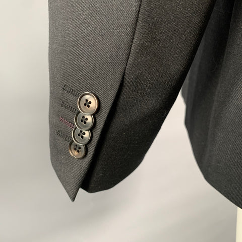 PAUL SMITH Chest Size 42 Black Solid Wool Notch Lapel Sport Coat