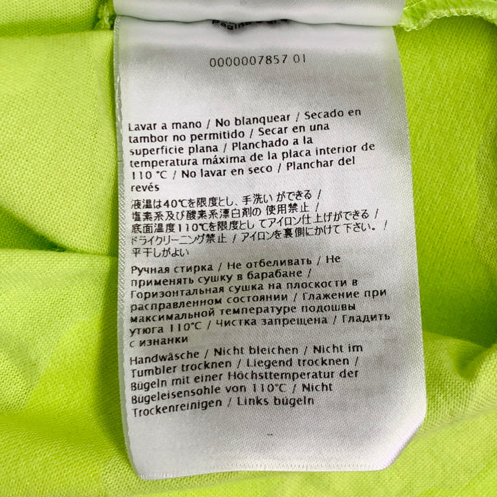 VALENTINO Size M Neon Green Yellow Camouflage Cotton Crew Neck T-shirt