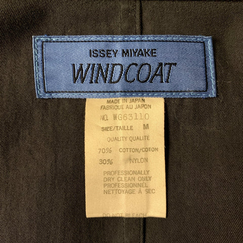 ISSEY MIYAKE Size M Grey Cotton & Nylon Trench Coat