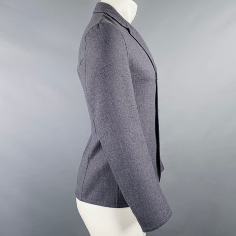 JIL SANDER Veste droite en laine grise Taille 38