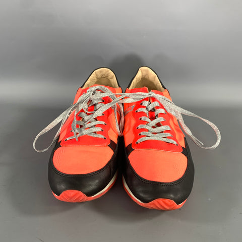 RUTHIE DAVIS Size 9 Orange Black & Silver Color Block Nylon Lace Sneakers