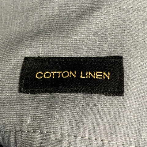MASSIMO DUTTI Size 34 Navy White Woven Cotton Linen Straight Dress Pants