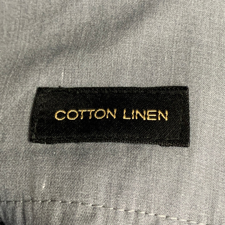 MASSIMO DUTTI Size 34 Navy White Woven Cotton Linen Straight Dress Pants