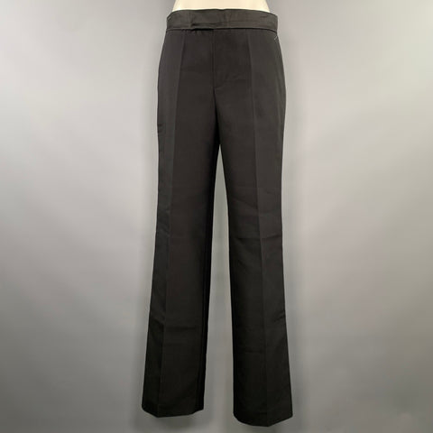 PORTS 1961 Size M Black Wool Silk Tuxedo Dress Pants