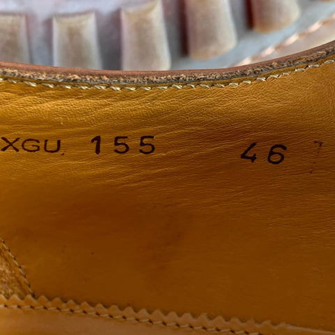 GIORGIO ARMANI Size 13 Tan Perforated Leather Cap Toe Lace-Up Shoes