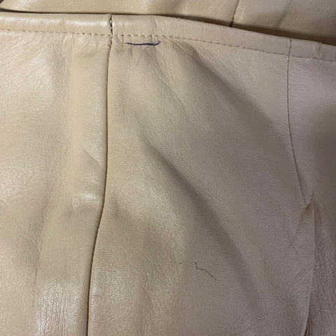 AKRIS Size 10 Cream Leather Casual Pants