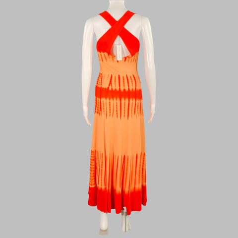 proenza schouler orange dress Proenza Schouler White Label Violeta Frayed Jacquard Maxi Dress