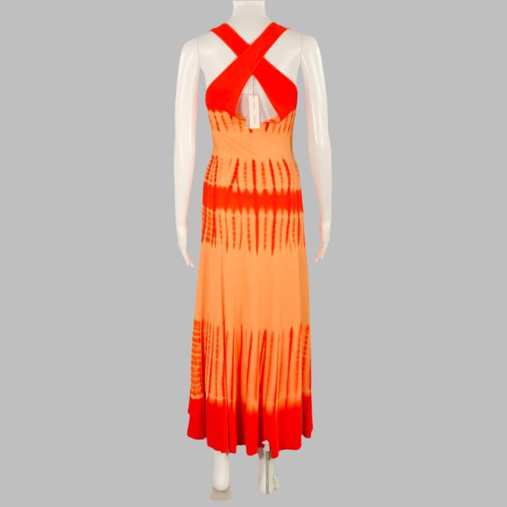 PROENZA SCHOULER Size S Orange Viscose Tie Dye Crossback Maxi Dress