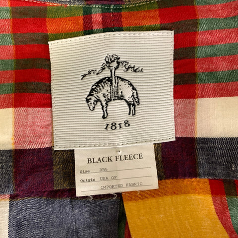 BLACK FLEECE Size XL Orange Multi Color Plaid Cotton Long Sleeve Shirt