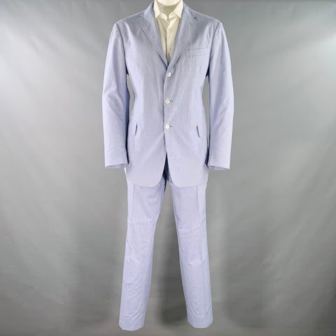 POLO by RALPH LAUREN Size XL Blue White Gingham Cotton Suit