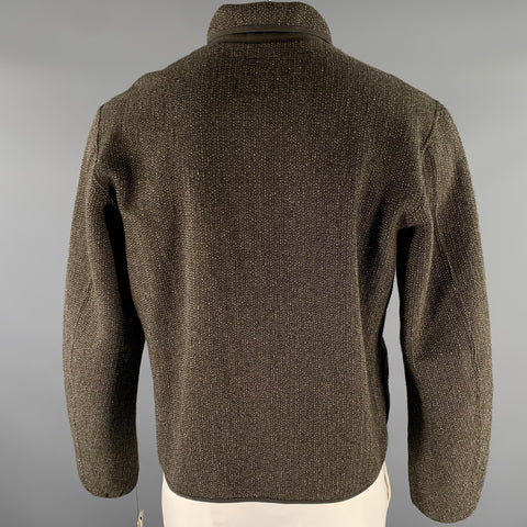 RRL by RALPH LAUREN Size L Green Grey Knit Wool Cotton Snap Button Jacket