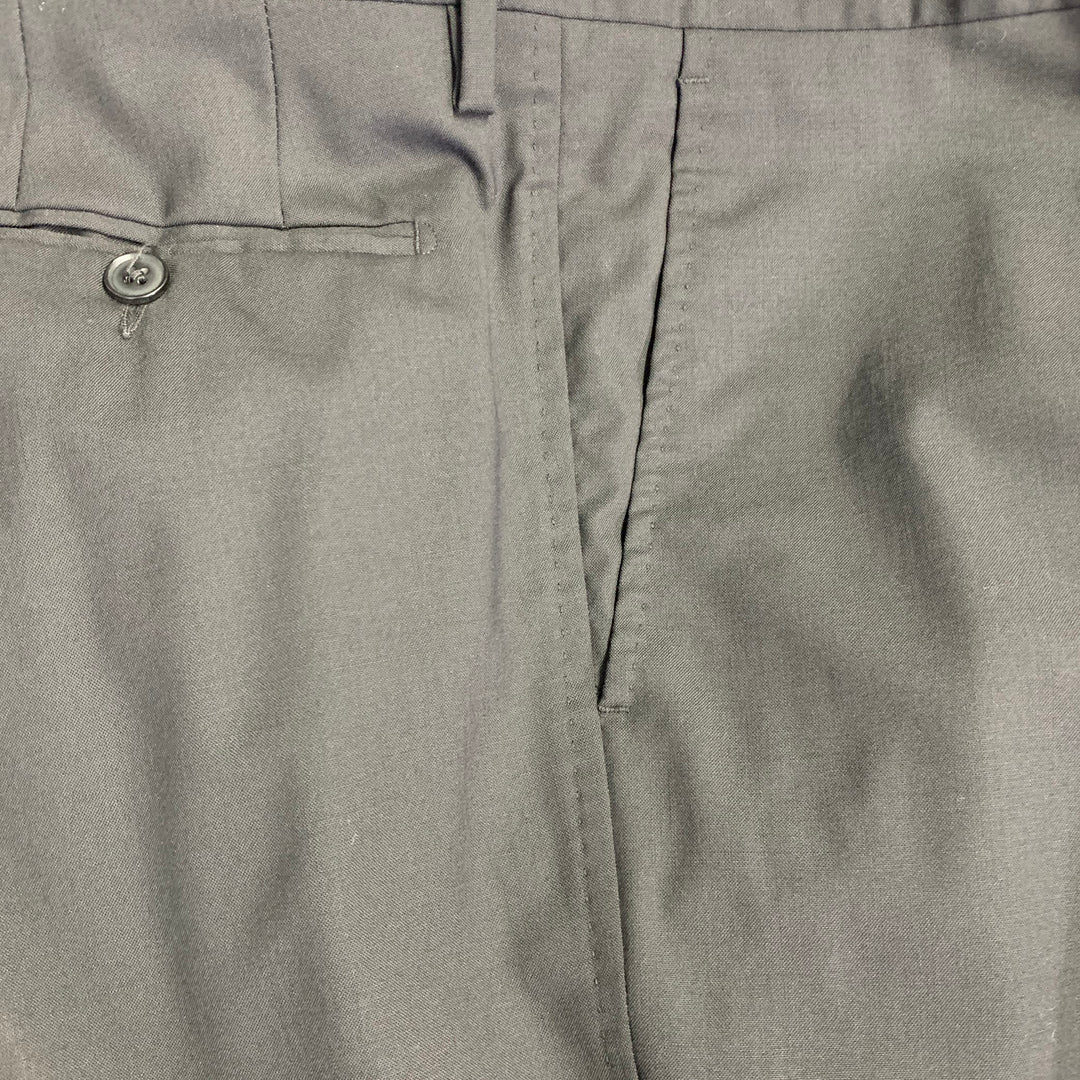 DOLCE & GABBANA Size 46 Black Virgin Wool Blend Notch Lapel Suit