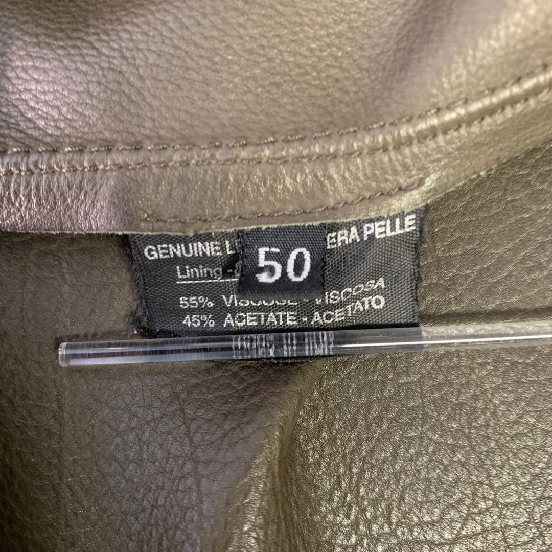 GUCCI Size M Brown Olive Suede Motorcycle Jacket