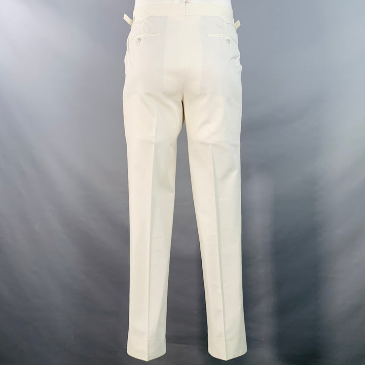 SUIT SUPPLY Size 42 Regular White Cotton Notch Lapel Suit