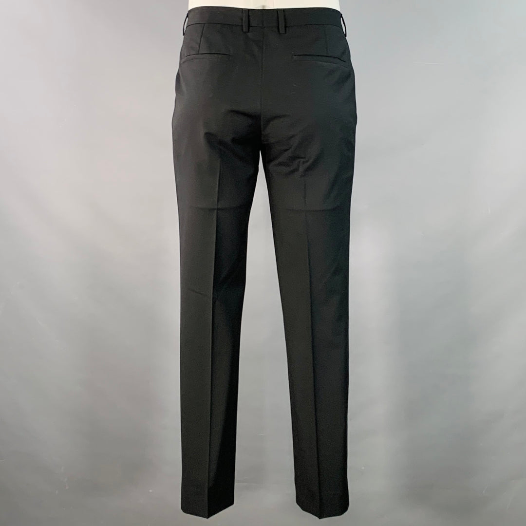 SAND Size 42 Black Wool Twill Notch Lapel Suit