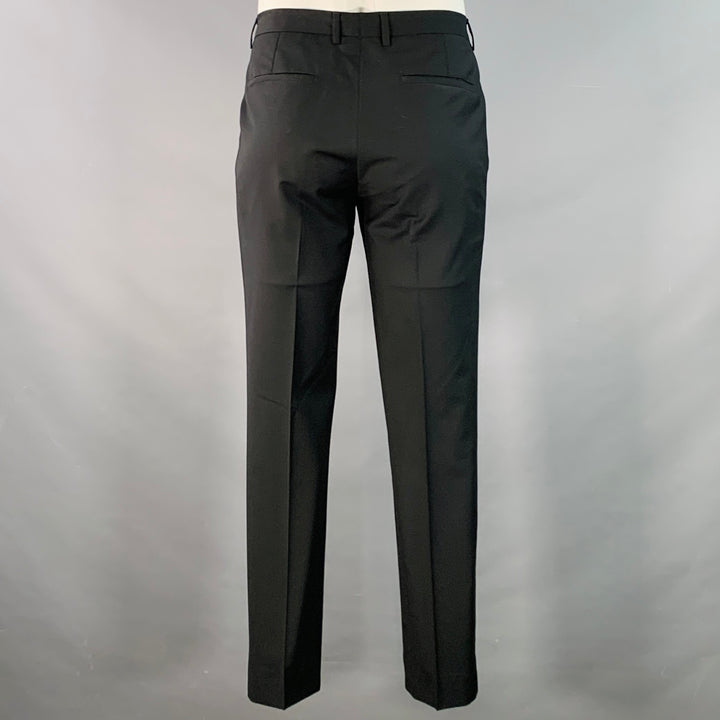 SAND Size 42 Black Wool Twill Notch Lapel Suit