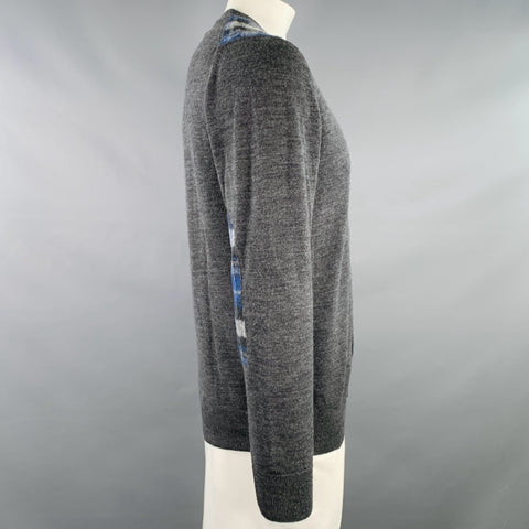 FRED PERRY Size L Grey Heather Wool Cardigan
