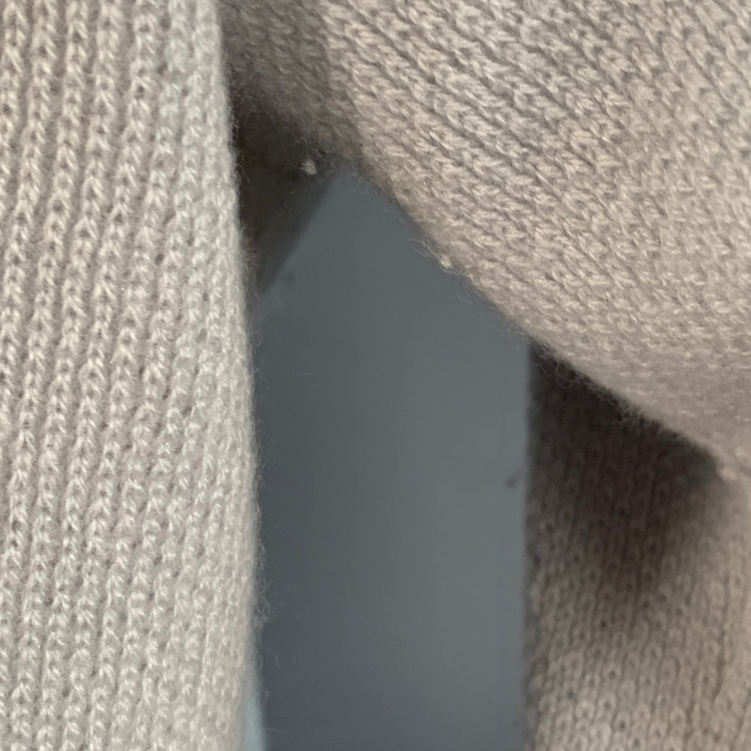 GIORGIO ARMANI Size XL Grey Contrast Trim Cashmere Silk V-Neck Sweater
