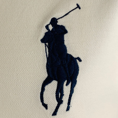 POLO by RALPH LAUREN Size L White Olympics Patch Cotton Half Placket Polo
