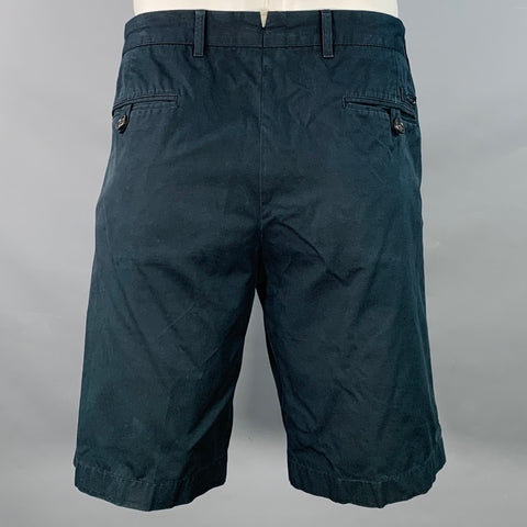 PRADA Size 36 Black Cotton Flat Front Zip Fly Shorts