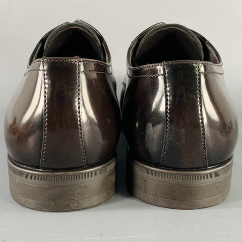 ARMANI COLLEZIONI Size 8 Brown Leather Derby Lace-Up Shoes