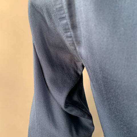 MARC JACOBS Taille S Chemise en Coton Bleu Marine à Col Classique et Manches Longues Boutonnée