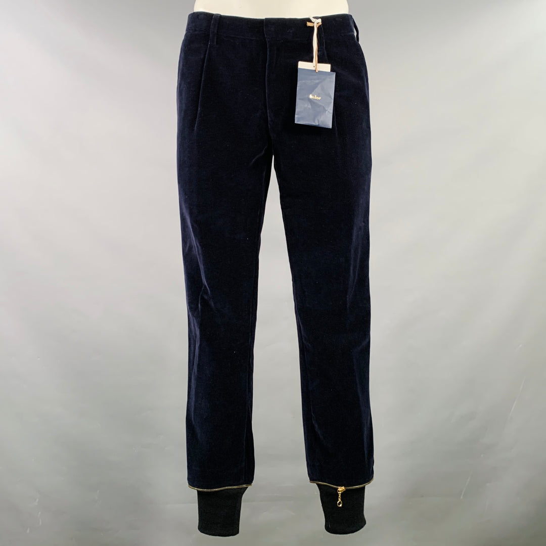 KOLOR Size L Navy Cotton Velvet Joggers Casual Pants