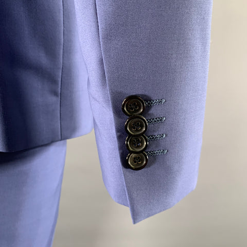 PAUL SMITH Size 38 Regular Blue Periwinkle Wool Mohair Notch Lapel Suit