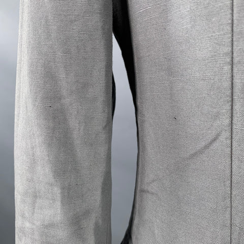 DOLCE & GABBANA Size 42 Grey Cotton Linen Notch Lapel Sport Coat