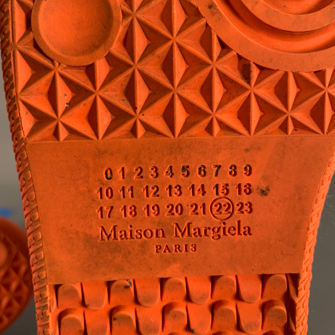 MAISON MARGIELA Size 9 Orange Leather 70's Sneakers