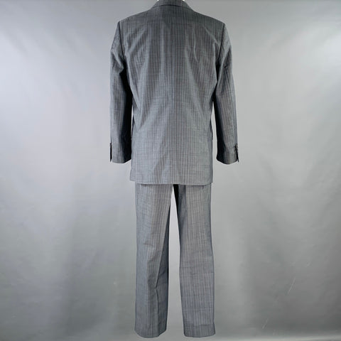 TED BAKER Size 40 Grey Blue Pinstripe Wool Mohair Notch Lapel Suit