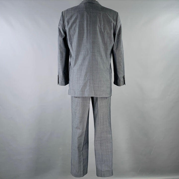 TED BAKER Size 40 Grey Blue Pinstripe Wool Mohair Notch Lapel Suit