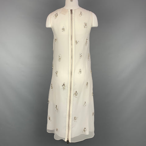 GIVENCHY Size 4 Cream Polyester Crystal Embellished Organza Shift Dress – Sui Generis Designer Consignment