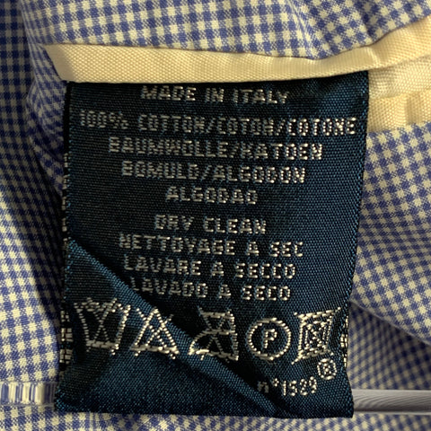 POLO by RALPH LAUREN Size XL Blue White Gingham Cotton Suit
